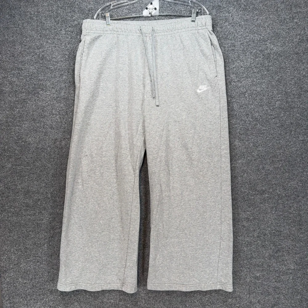 Nike Wide Leg Sweatpants Womens XL Gray French Terry Loose Fit Sportswear Lounge